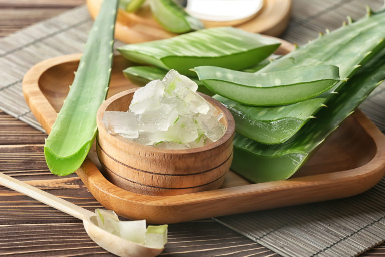 Aloe Vera extract and leaves